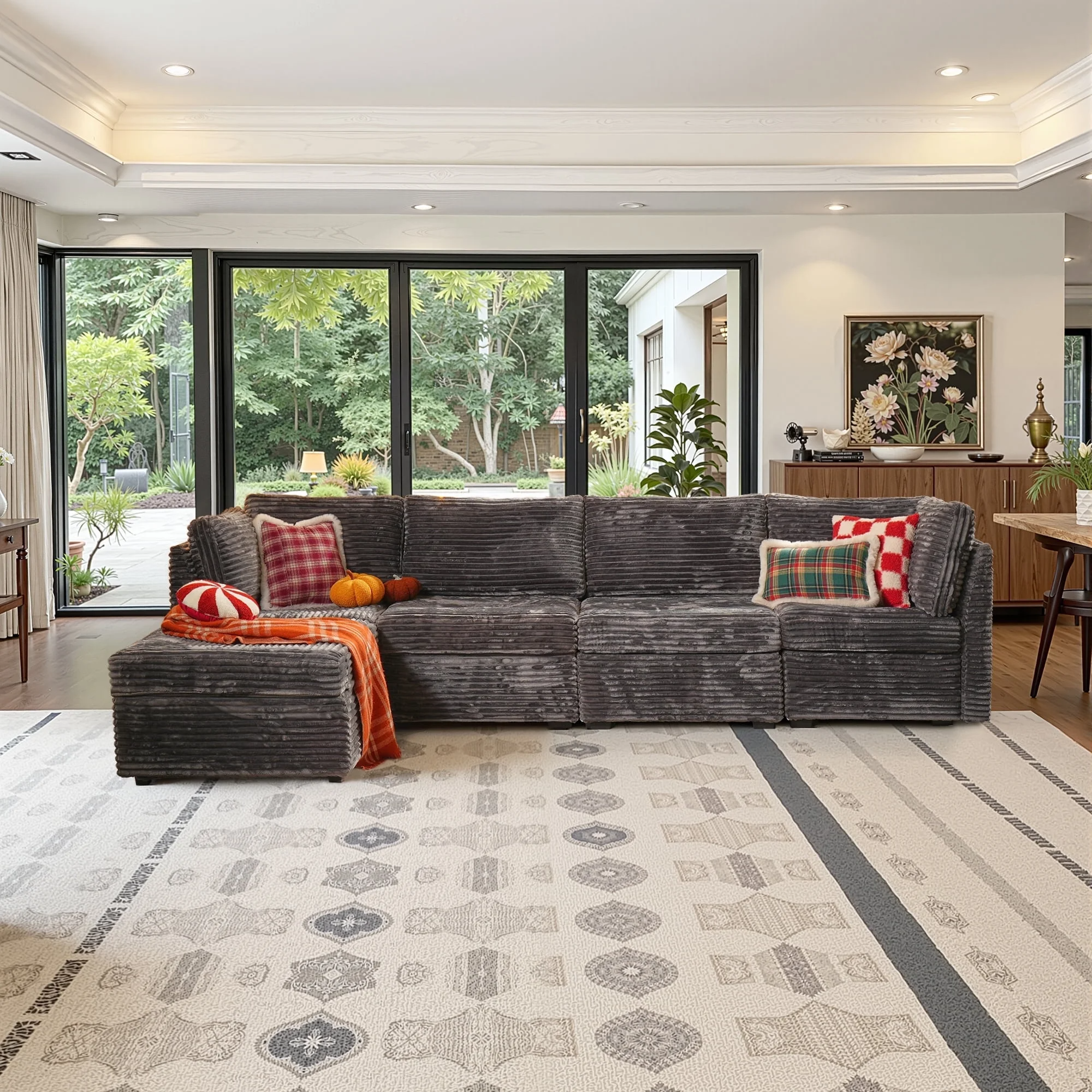 OVIOS Modular Sectional Sofa Couch with Oversized Chaise