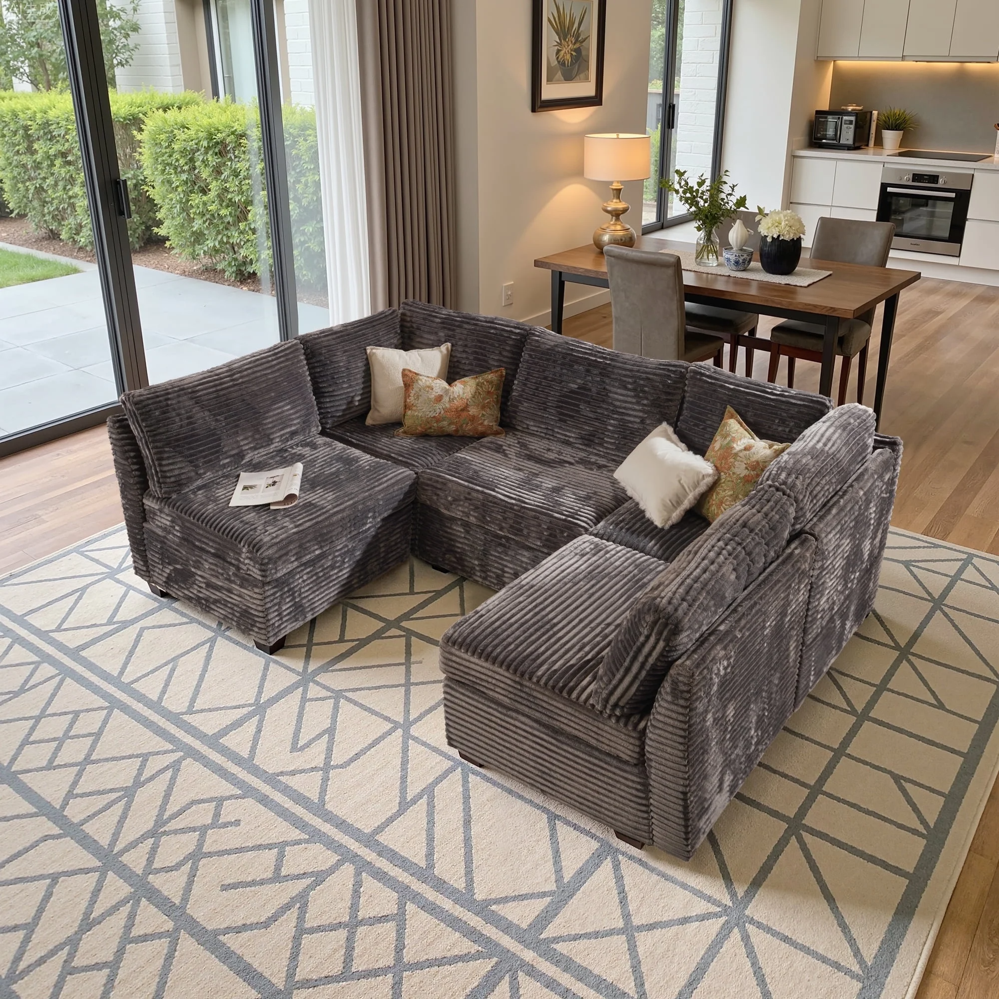 OVIOS Modular Sectional Sofa Couch with Oversized Chaise