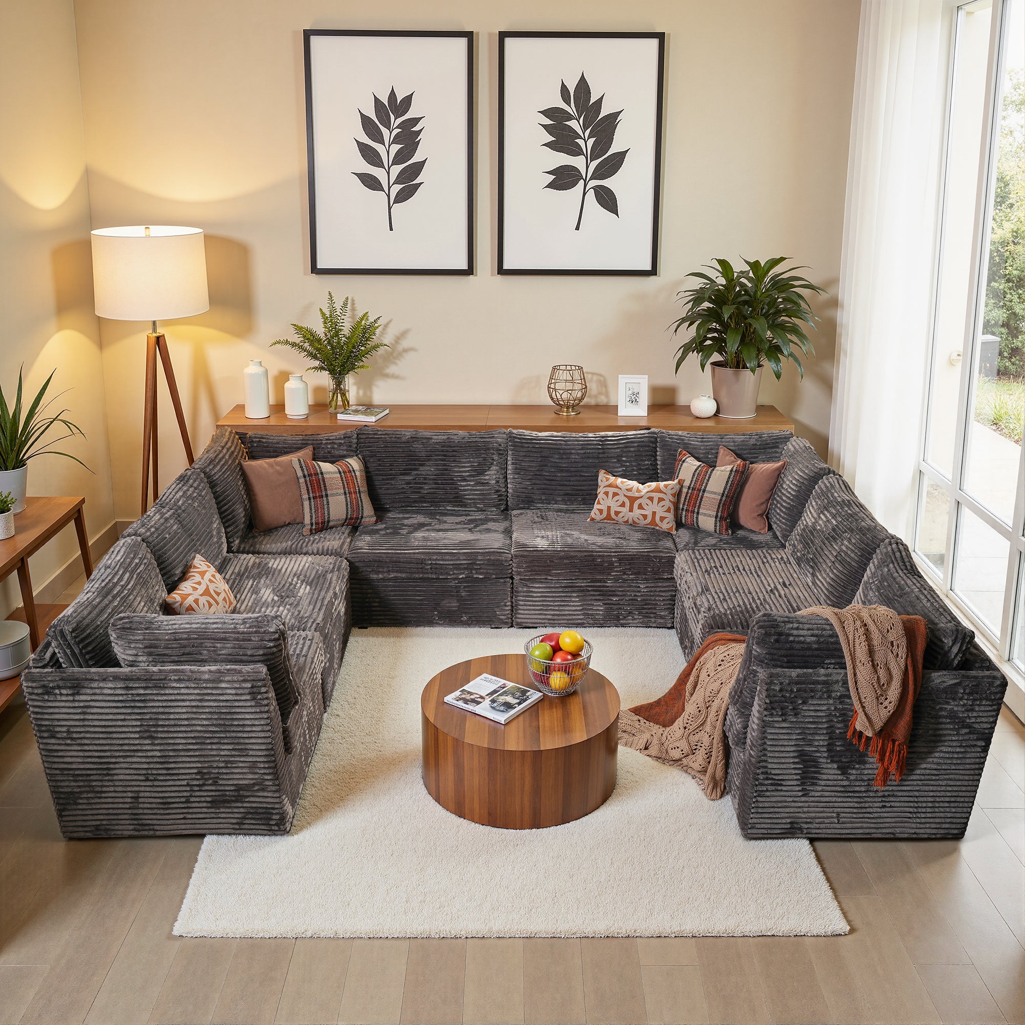 OVIOS Modular Sectional Sofa Couch with Oversized Chaise