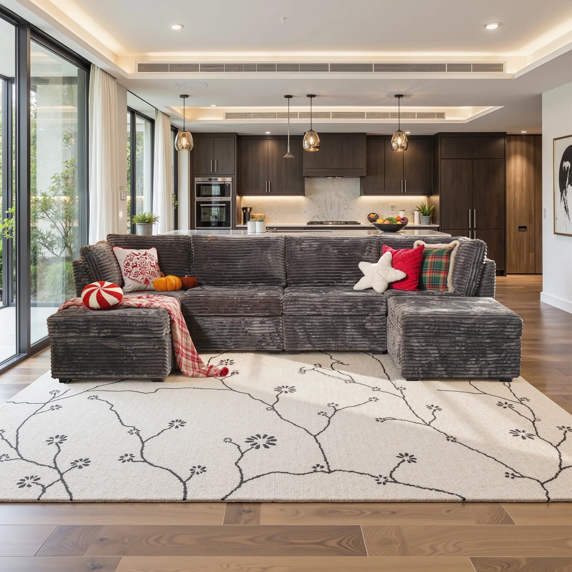 OVIOS Modular Sectional Sofa Couch with Oversized Chaise