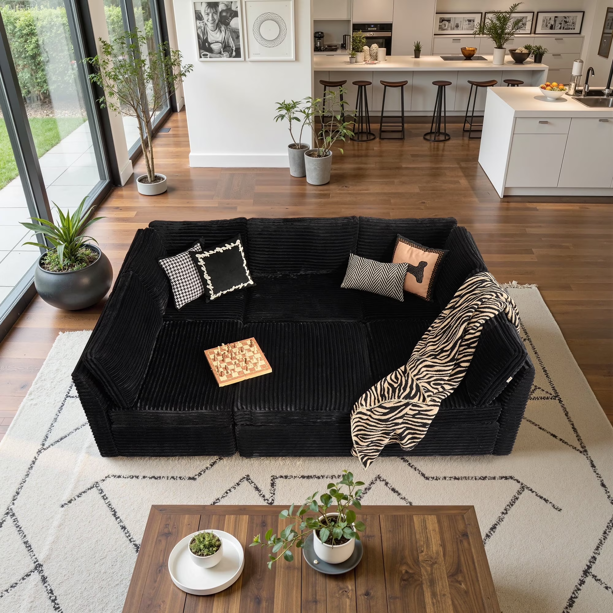 OVIOS Modular Sectional Sofa Couch with Oversized Chaise