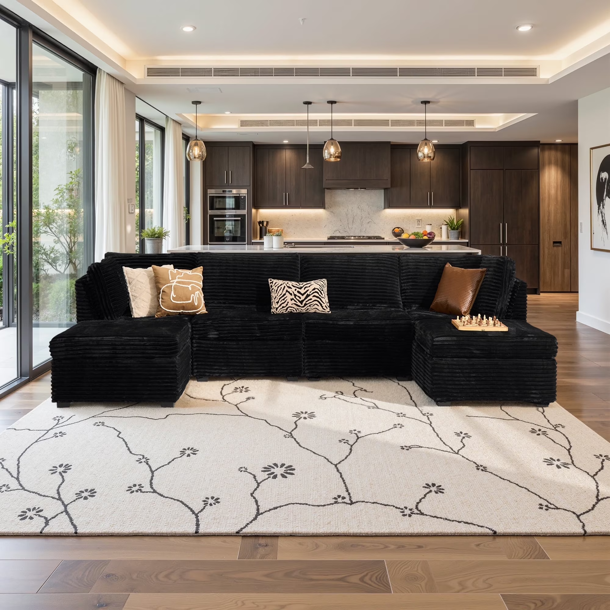 OVIOS Modular Sectional Sofa Couch with Oversized Chaise