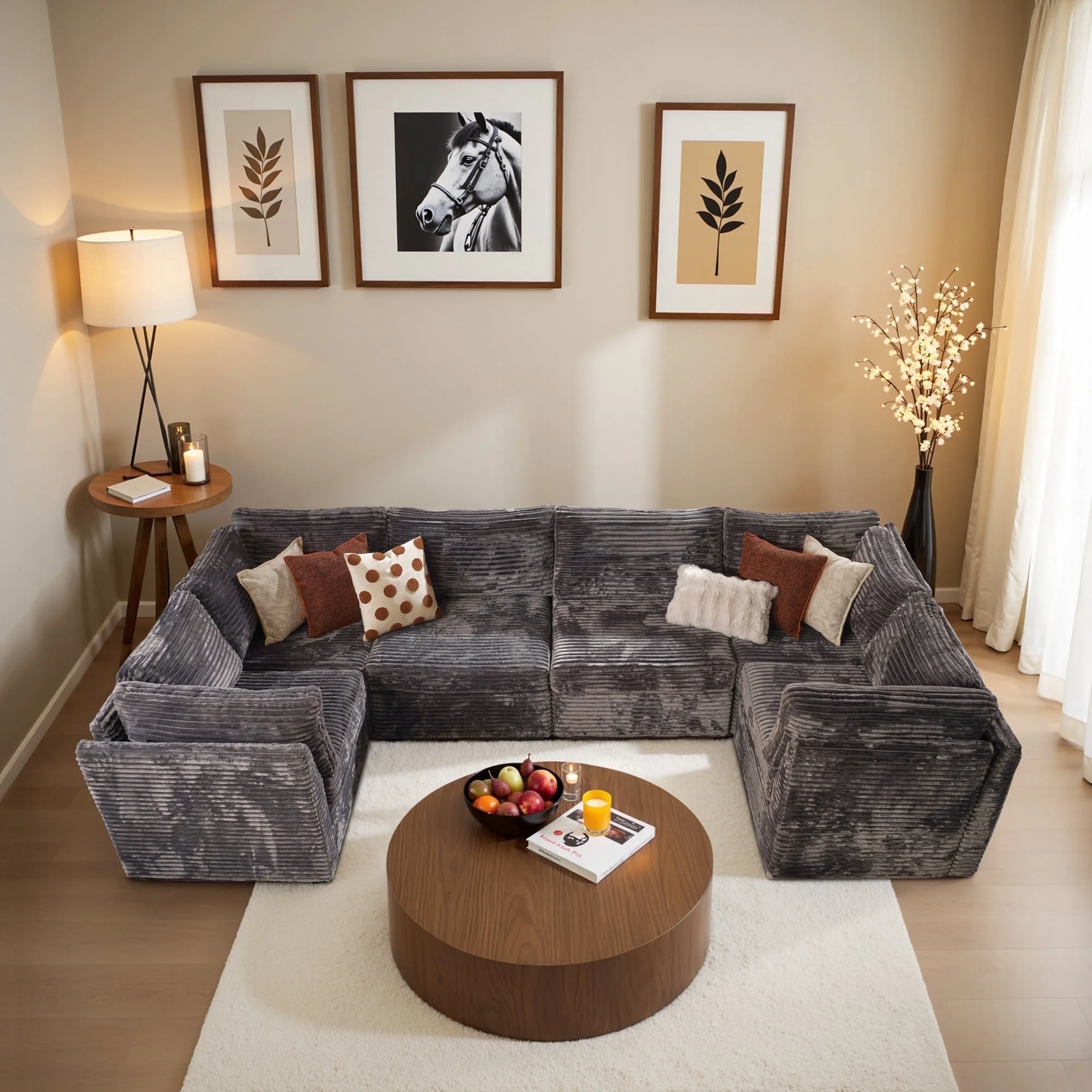 OVIOS Modular Sectional Sofa Couch with Oversized Chaise