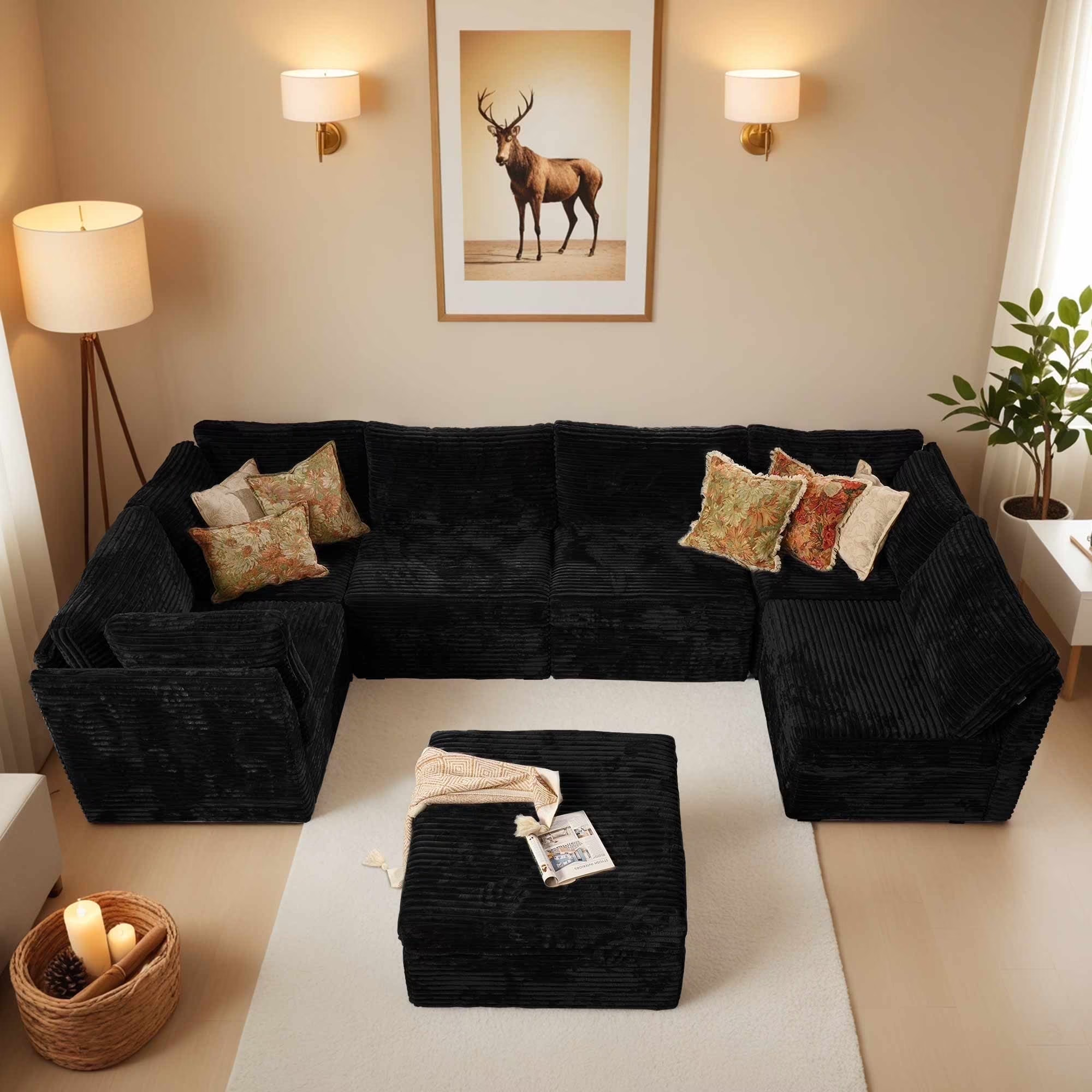 OVIOS Modular Sectional Sofa Couch with Oversized Chaise