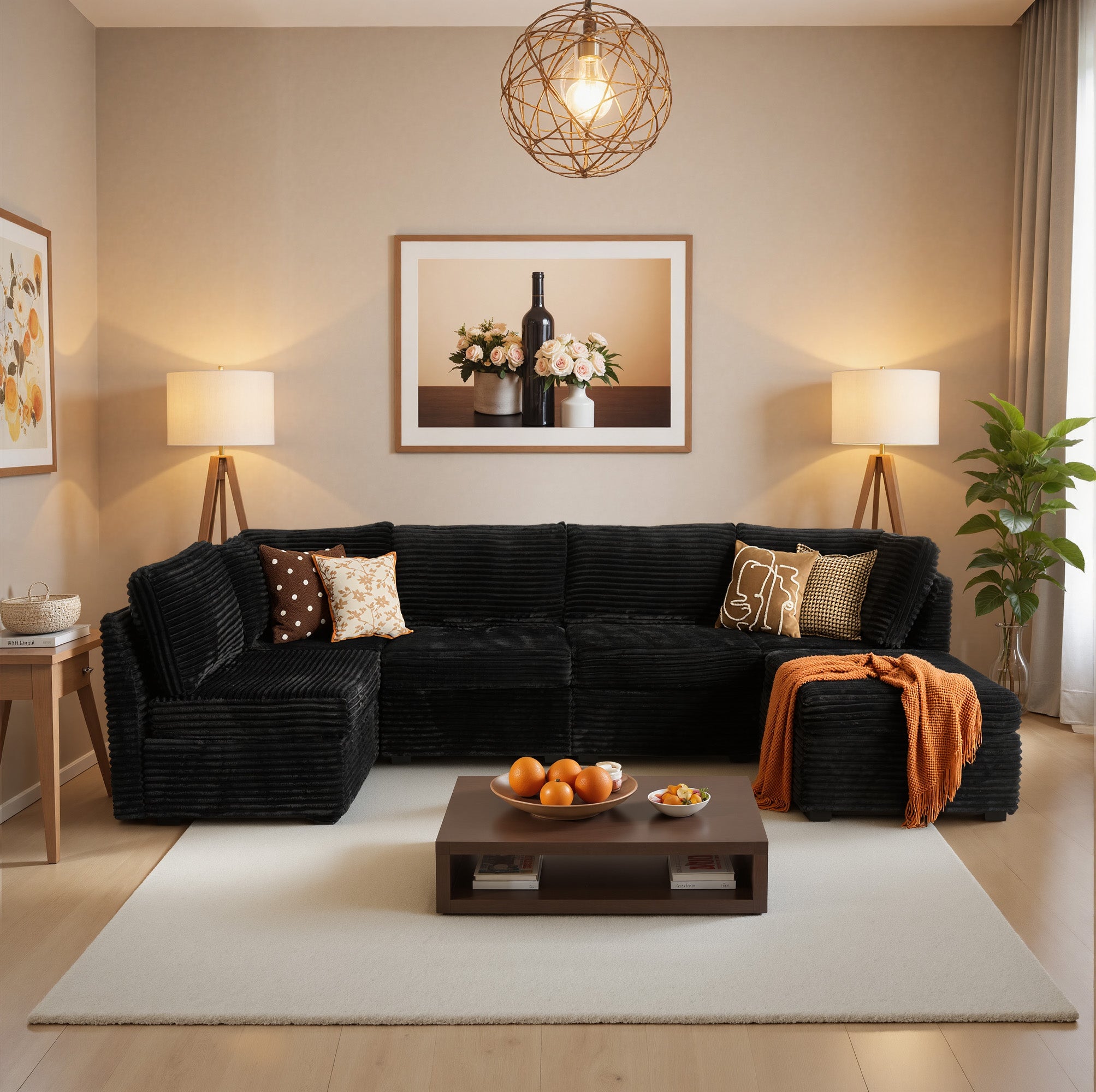 OVIOS Modular Sectional Sofa Couch with Oversized Chaise