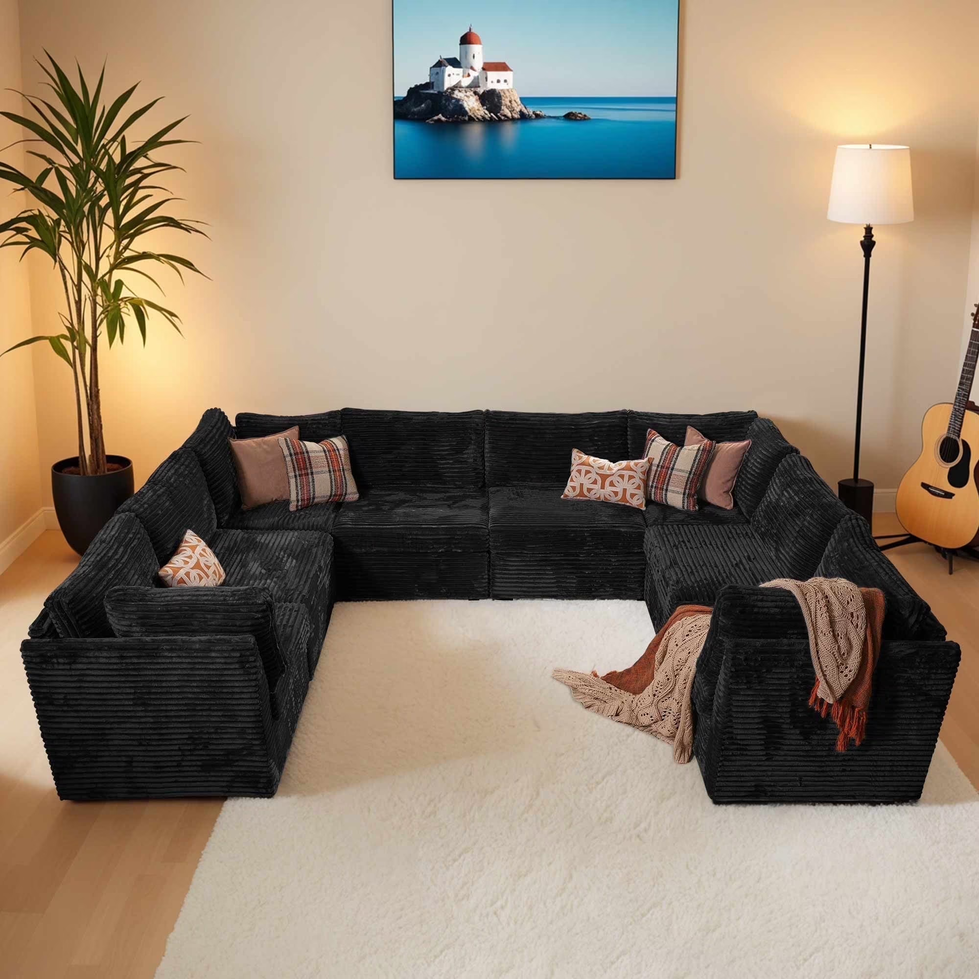 OVIOS Modular Sectional Sofa Couch with Oversized Chaise