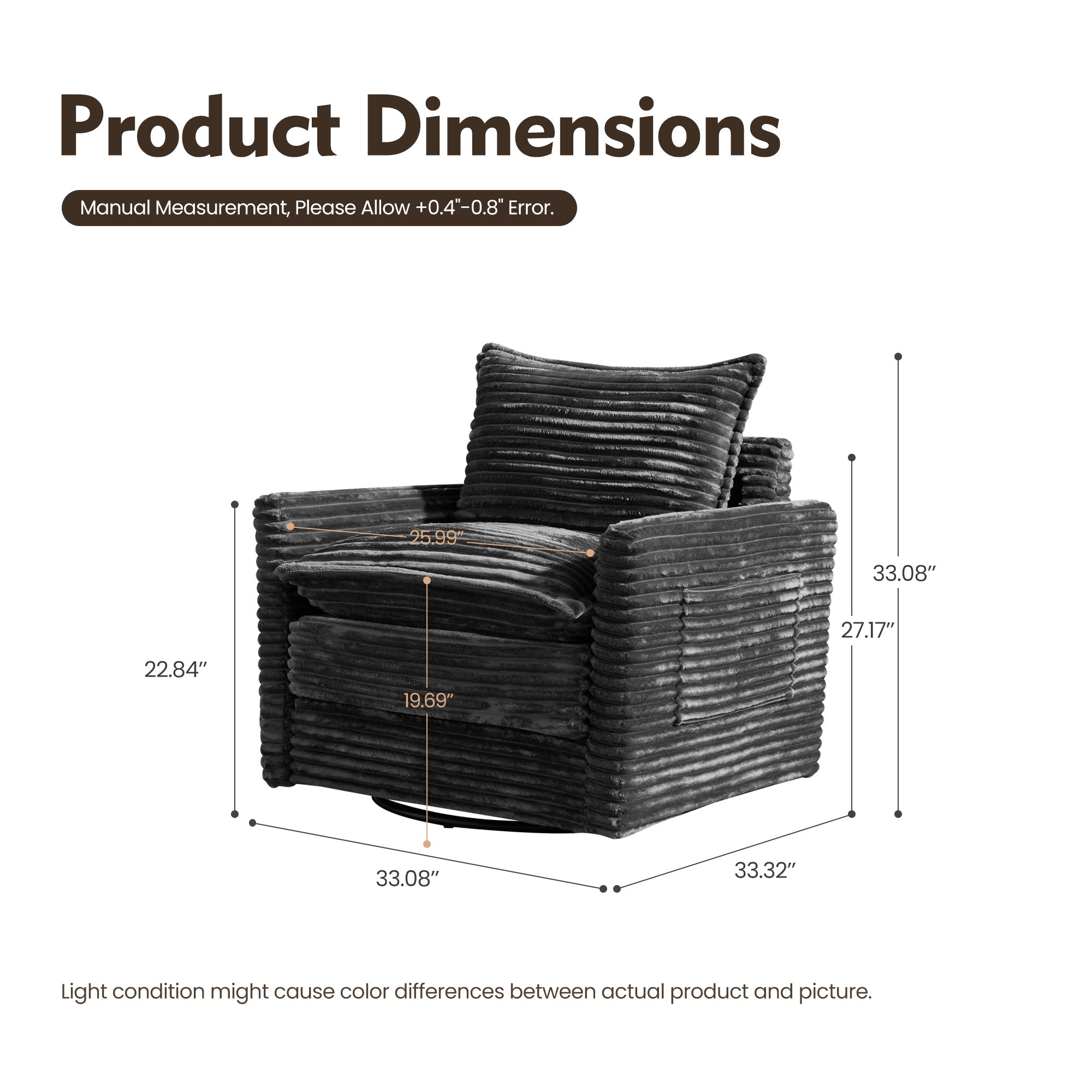OVIOS Modular Sectional Sofa Couch with Oversized Chaise
