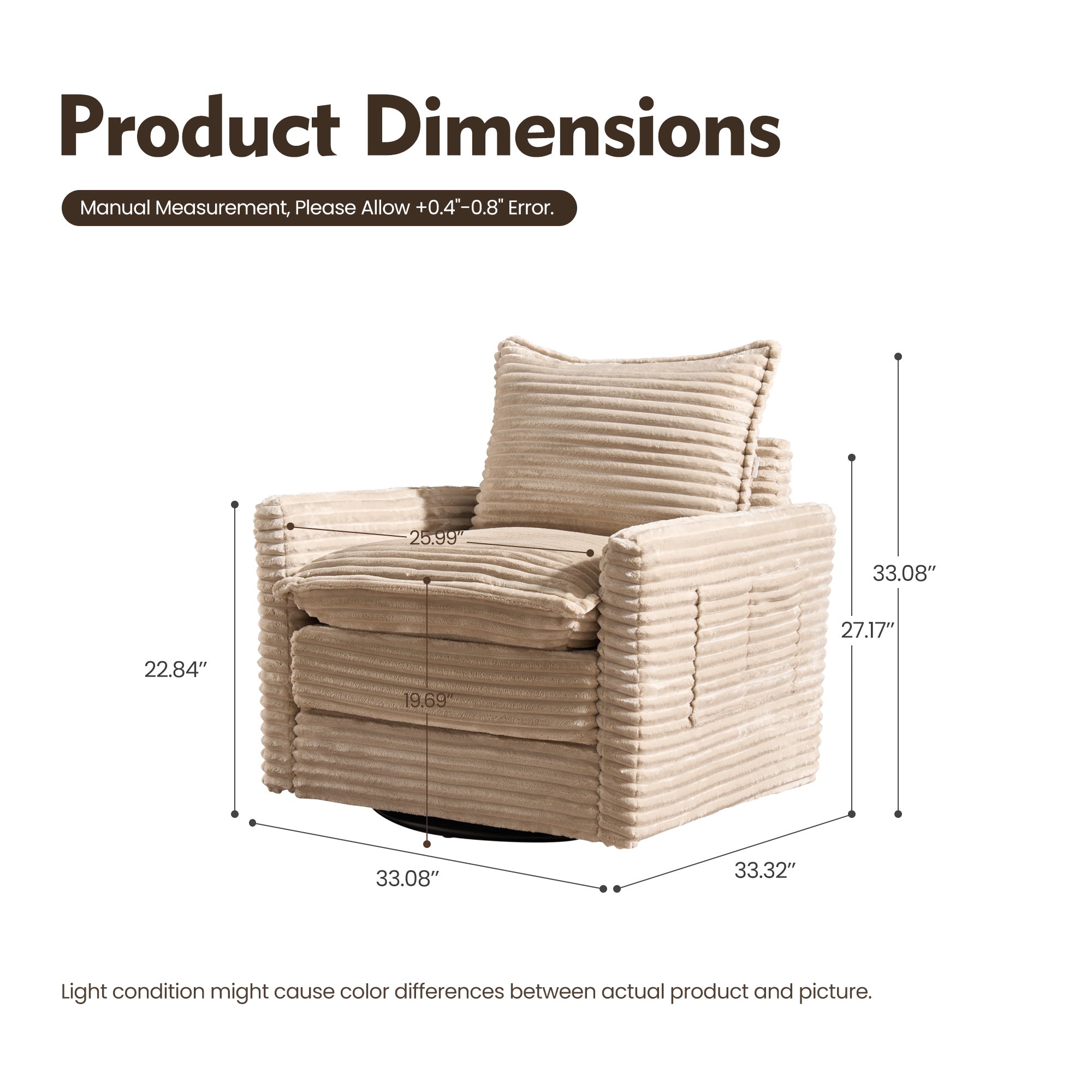 OVIOS Modular Sectional Sofa Couch with Oversized Chaise