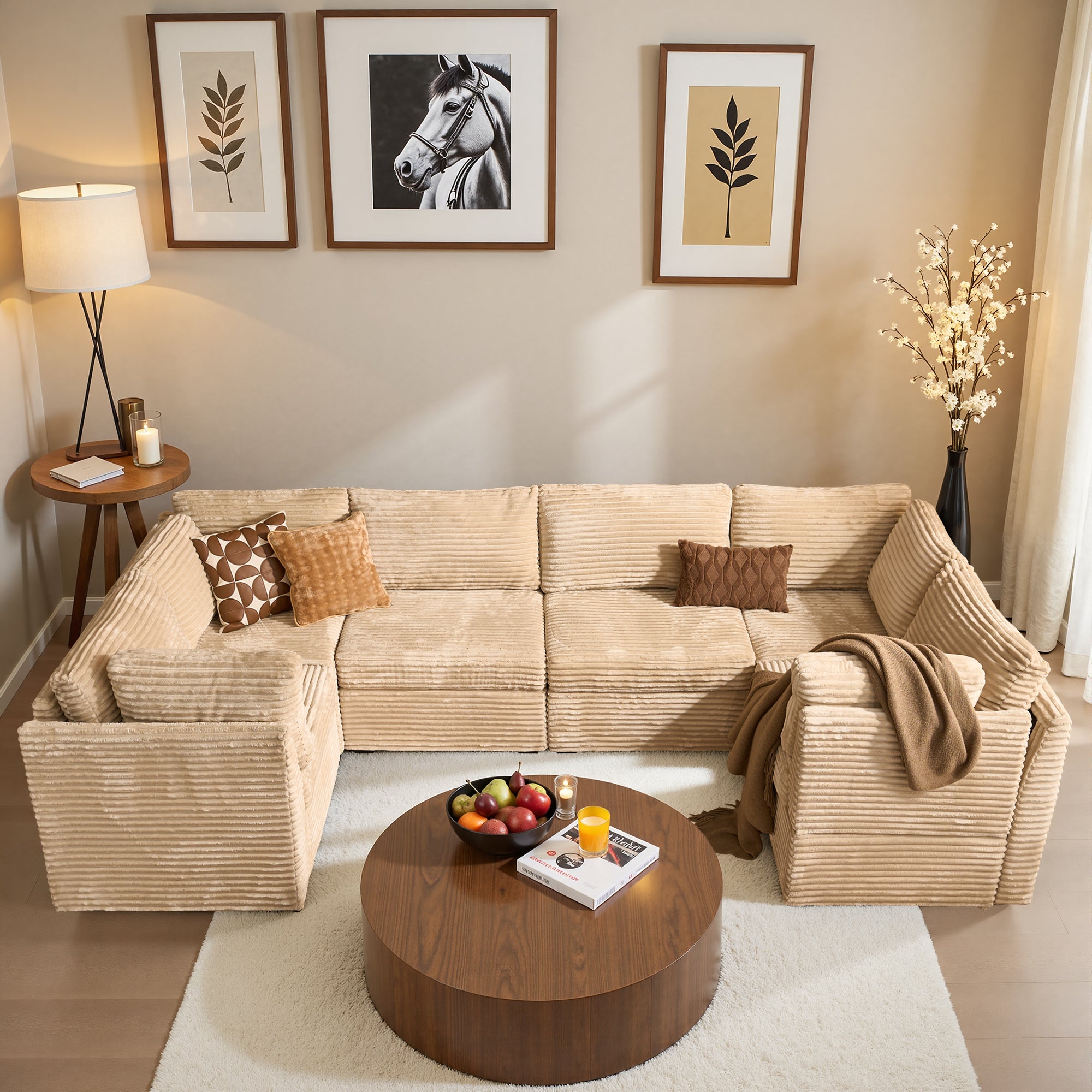 OVIOS Modular Sectional Sofa Couch with Oversized Chaise