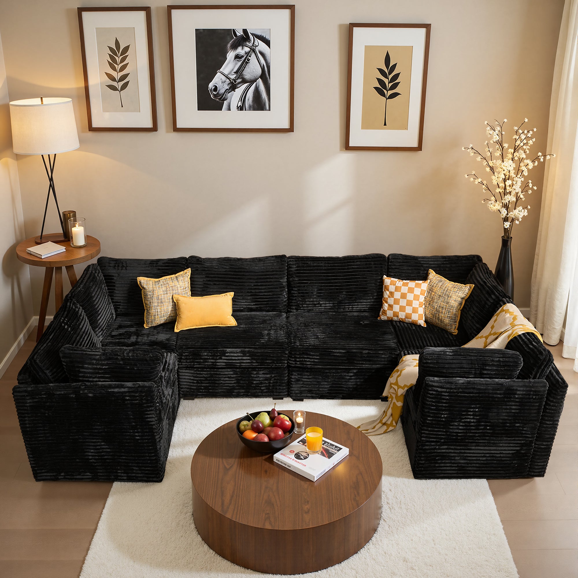 OVIOS Modular Sectional Sofa Couch with Oversized Chaise