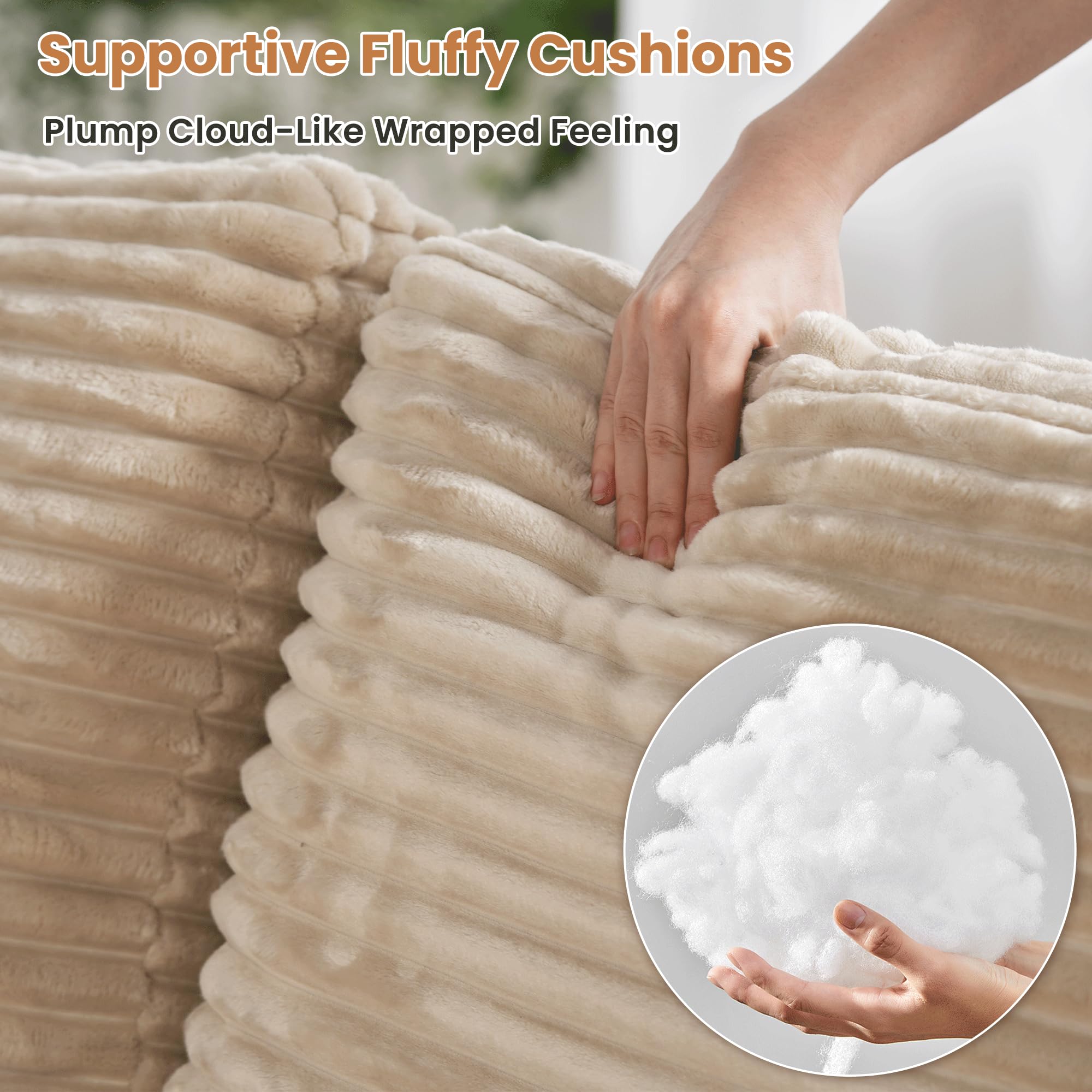 OVIOS Modular Sectional Sofa Couch with Oversized Chaise