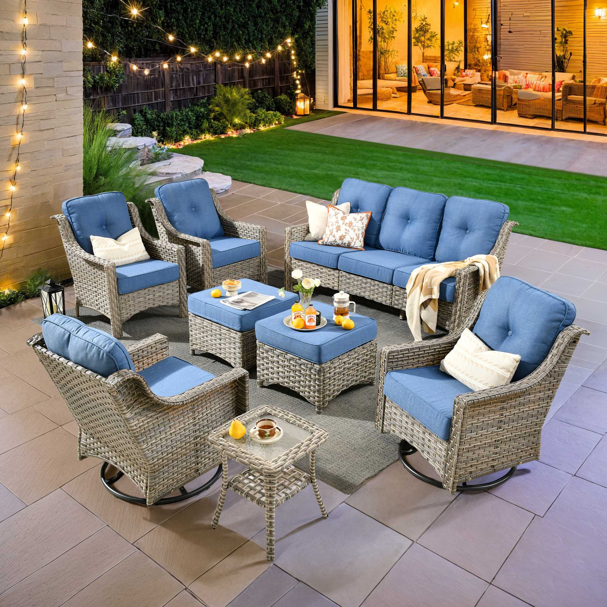 Ovios Conversation Set 5-Piece, PAD Series,Included Swivel Chair