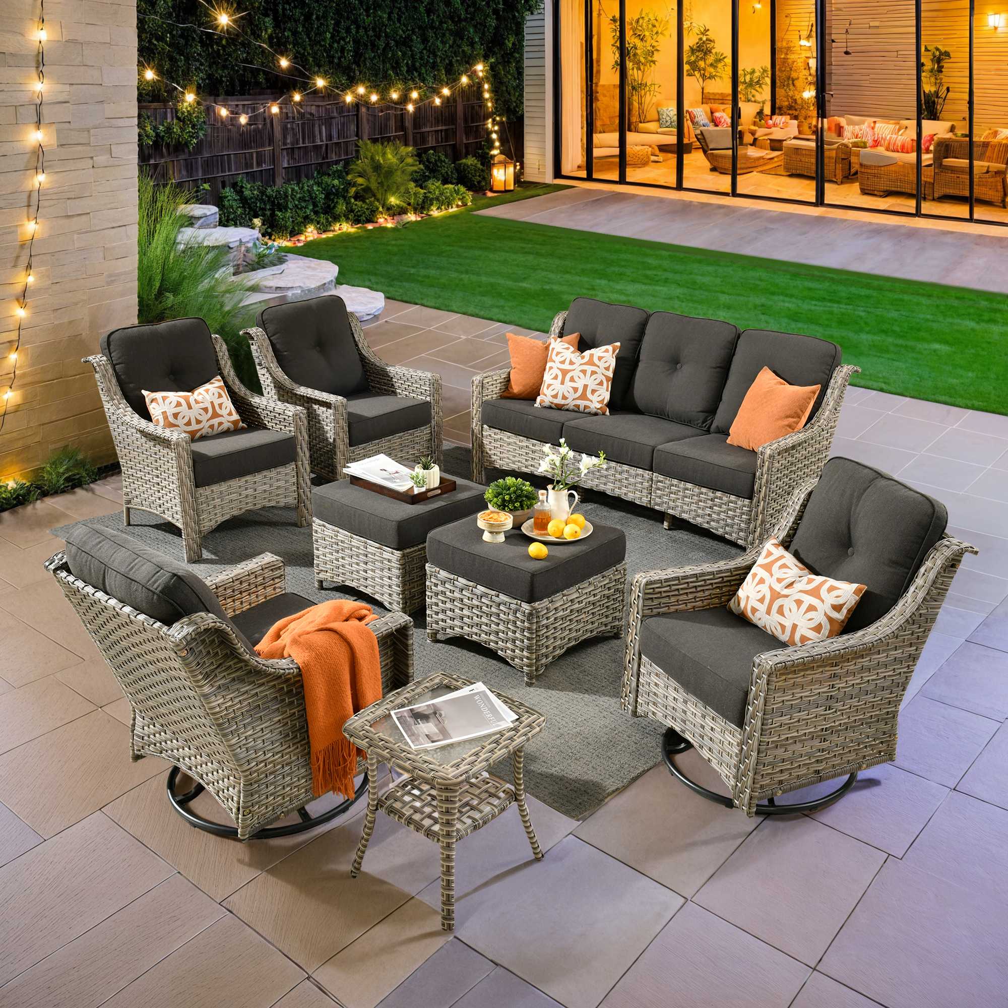 Ovios Conversation Set 5-Piece, PAD Series,Included Swivel Chair