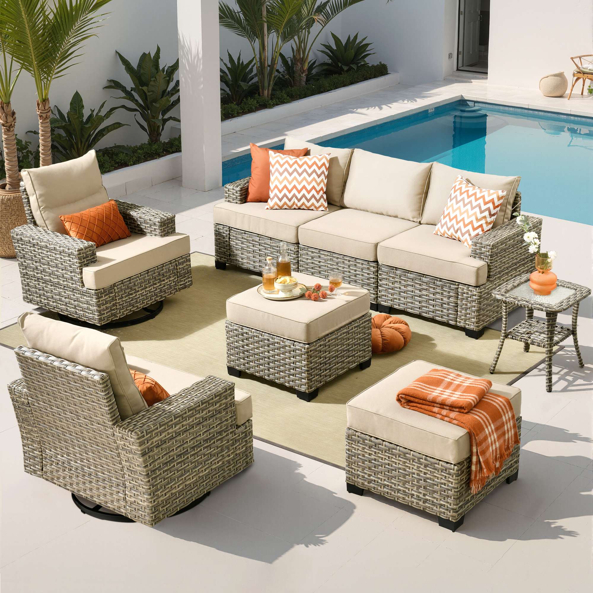 TBS Series - Sectional Patio Furniture Set 8-Piece