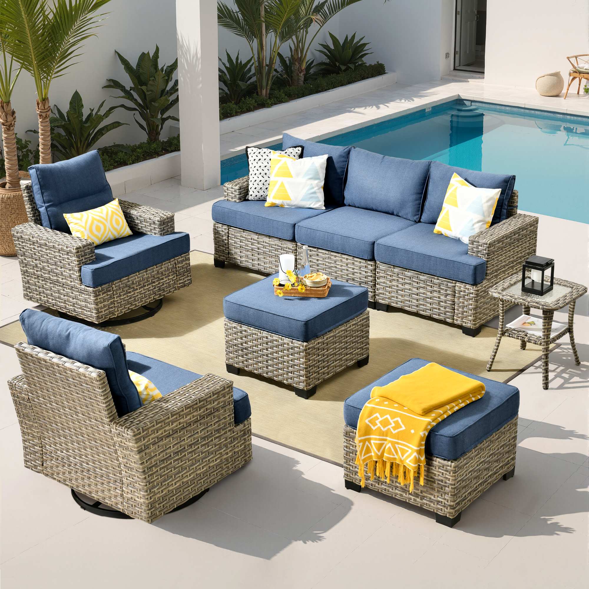 TBS Series - Sectional Patio Furniture Set 8-Piece