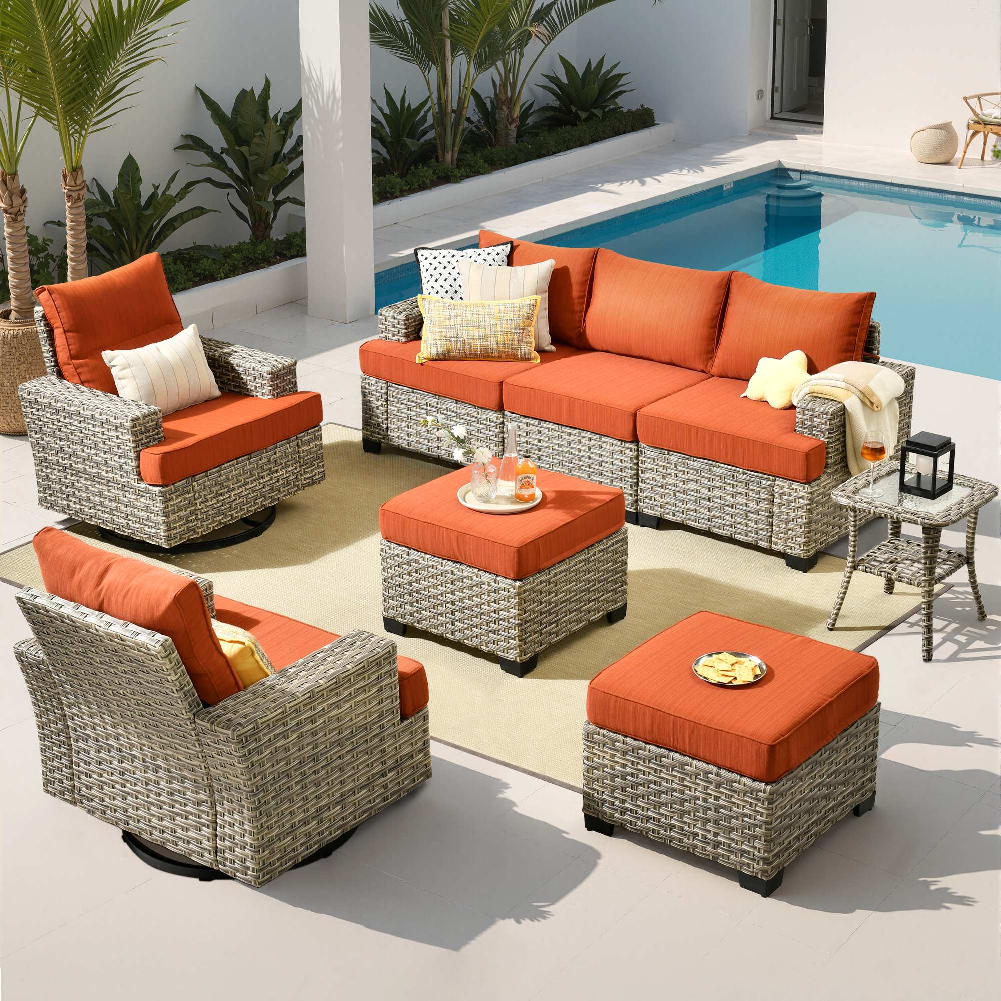 TBS Series - Sectional Patio Furniture Set 8-Piece