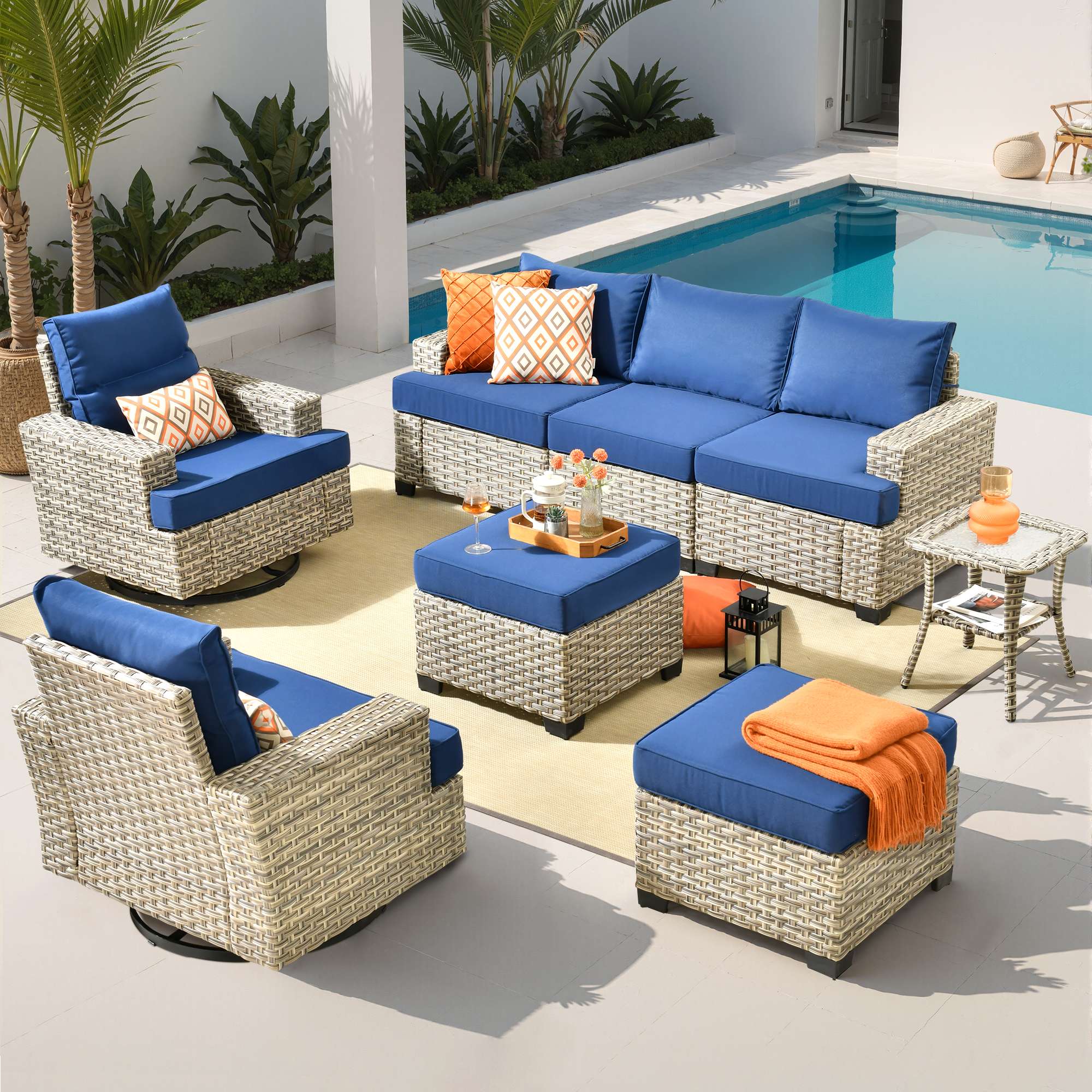 TBS Series - Sectional Patio Furniture Set 8-Piece
