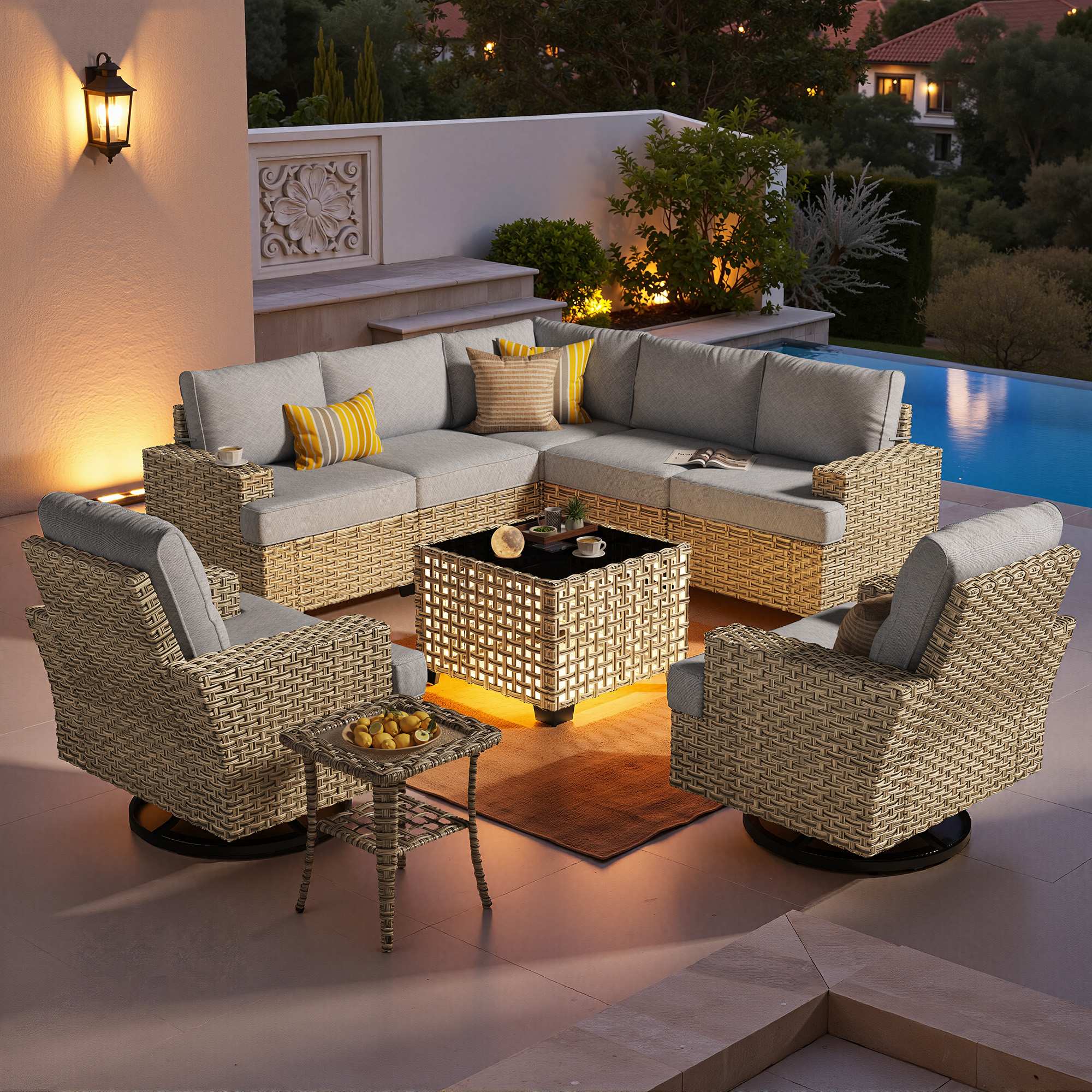 TBS Series - Sectional Patio Furniture Set 8-Piece