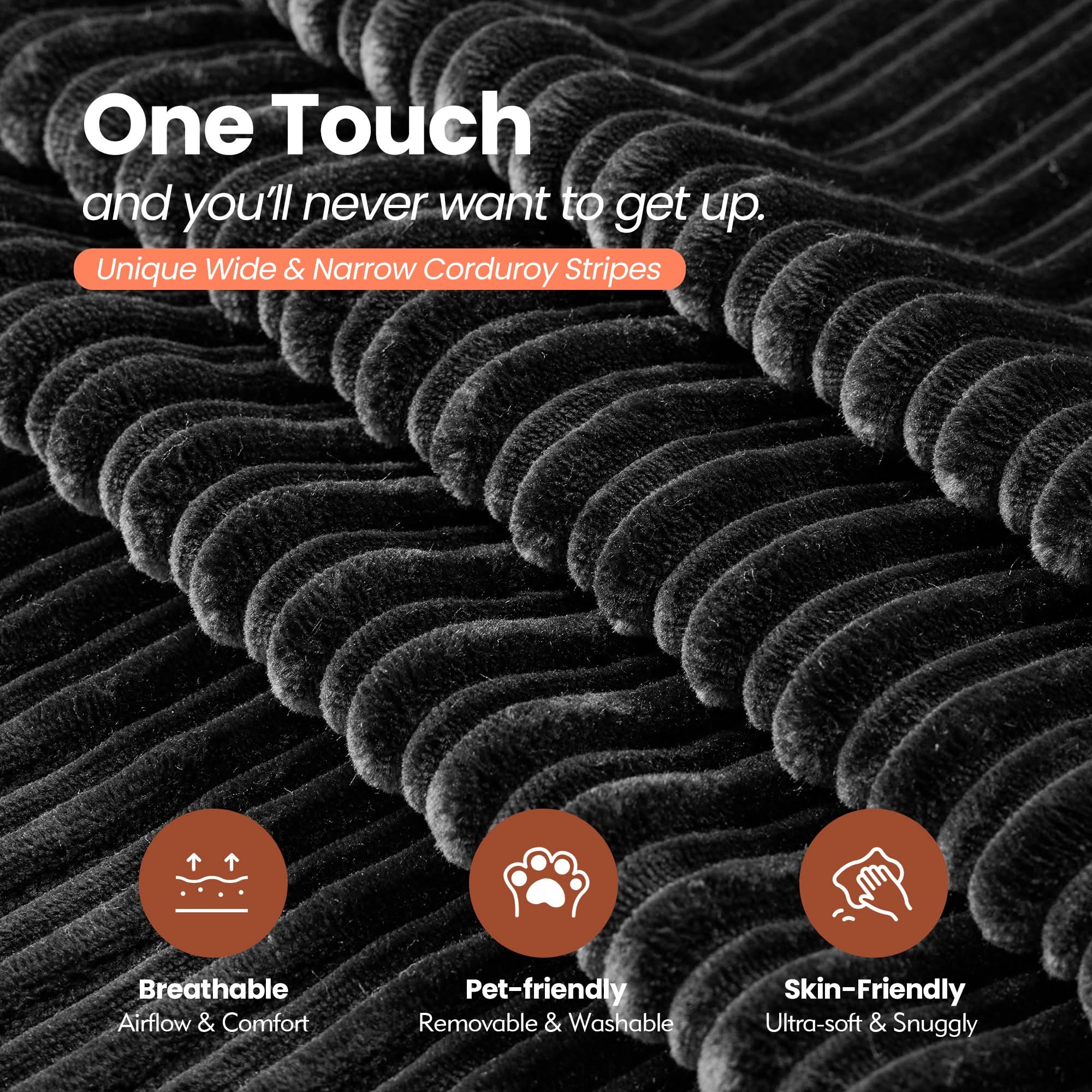 Black Corduroy Fabric