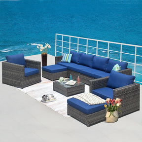 Ovios Outdoor Furniture Bigger Size 9-Piece, King Series, No Assembly Required, with 2 Chairs