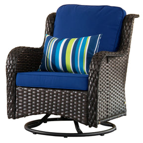 Ovios Patio Conversation Set 10-Piece with Rocking Chairs and Table Kenard