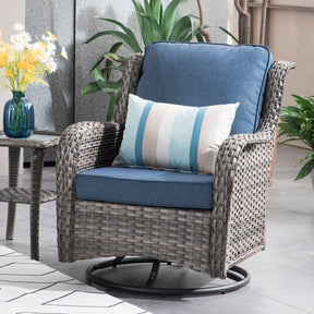 Ovios Patio Conversation Set 10-Piece with Rocking Chairs and Table Kenard