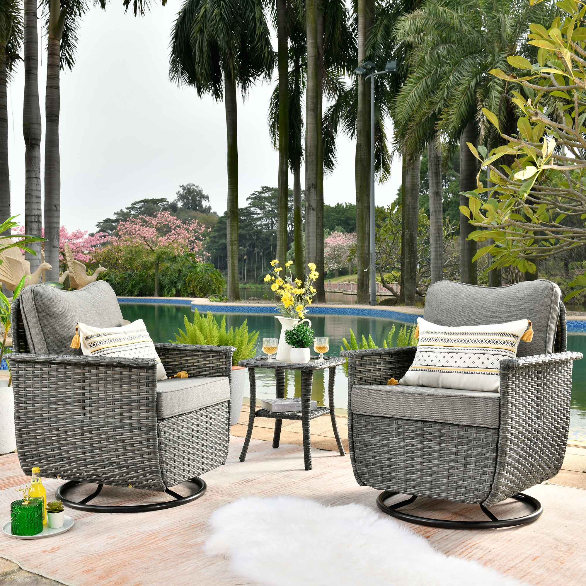 Ovios Furniture Outdoor Patio Furniture With Sunbrella Cushions