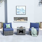 #color_Grey Wicker Denim Blue Cushion