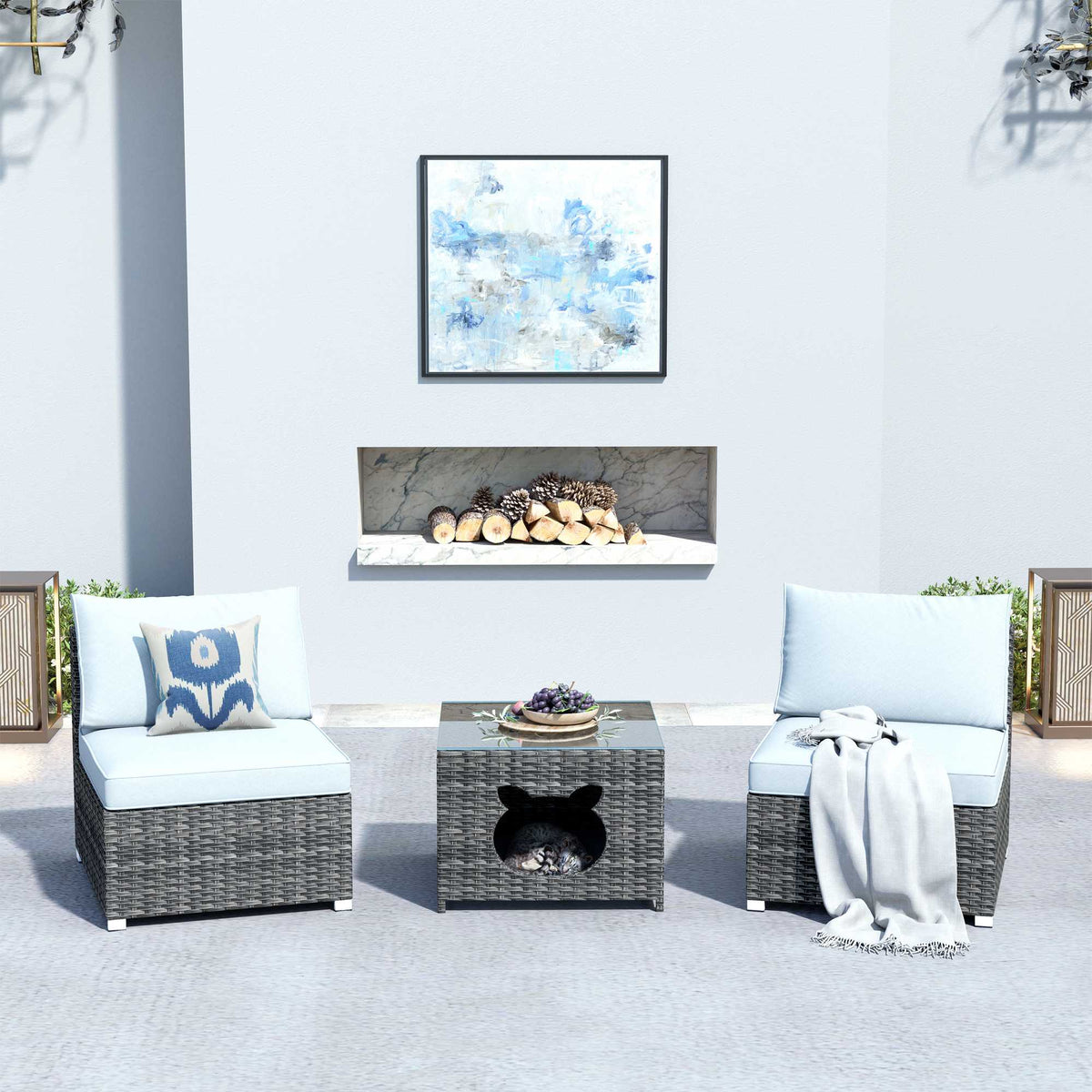 #color_Grey Wicker Grey Cushion