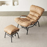 Ovios Rocking Chair PU with Ottoman, Metal Frame filled with Latex and Cotton
