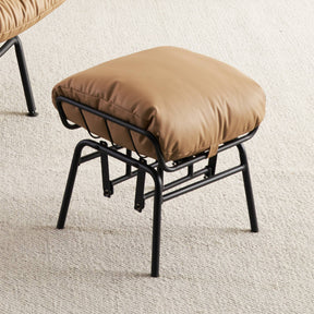 Ovios Rocking Chair PU with Ottoman, Metal Frame filled with Latex and Cotton