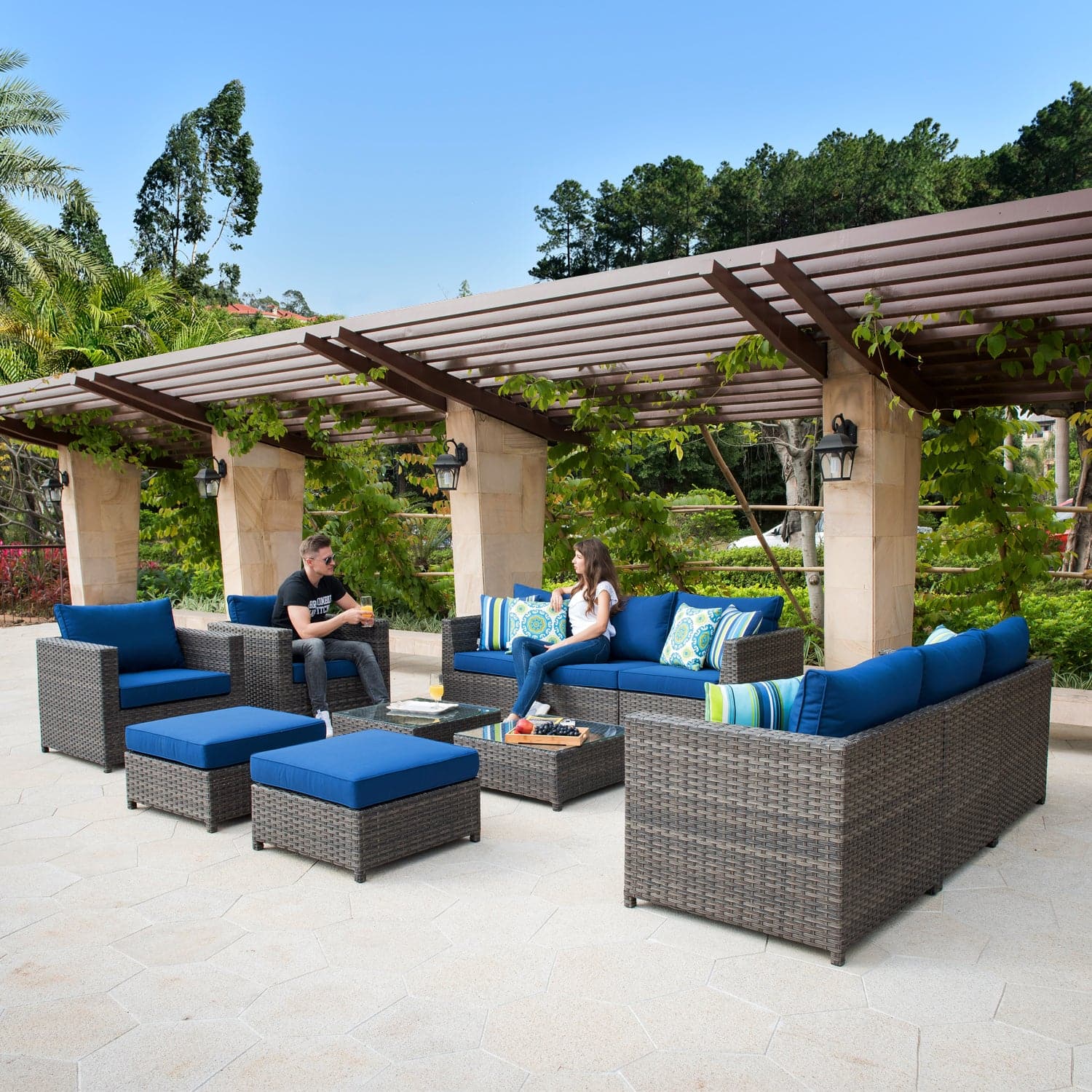 Ovios Patio Furniture Set Bigger Size 12-Piece, King Series, Fully Assembled