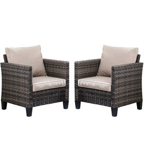 Ovios Patio Chairs New Vultros 2-Piece High Back Square Shape Armrest