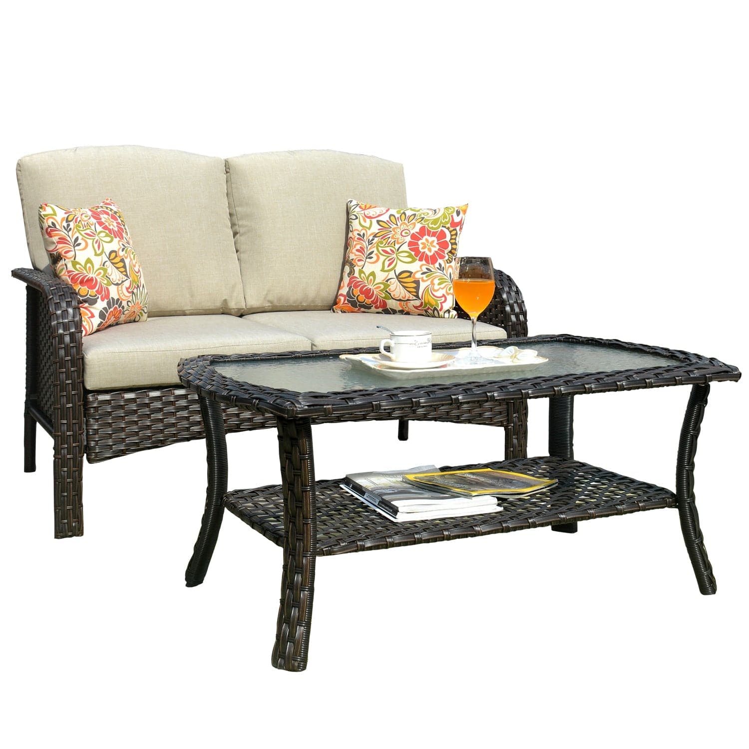 Ovios Patio Furniture Sets High Back 2-Piece