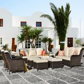 #color_Brown Wicker Beige Cushion
