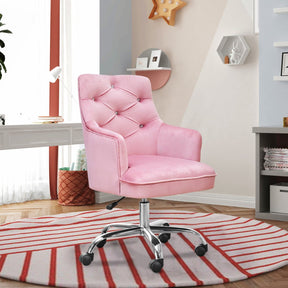 Ovios Plush Velvet Office Chair for Girl or Lady, Vanity Chair and Task Chair with Gold and Sliver Base