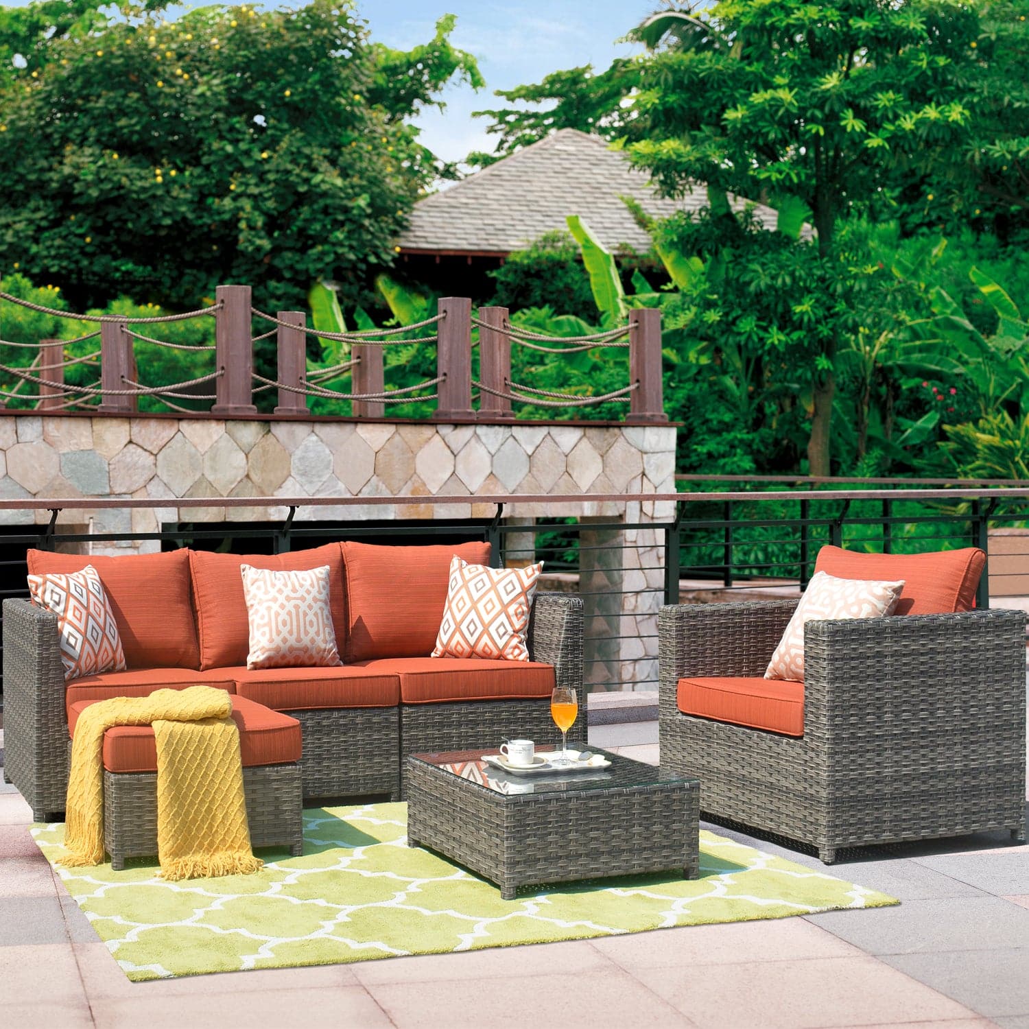 Ovios Patio Furniture Set Bigger Size 6-Piece, King Series, Fully Assembled