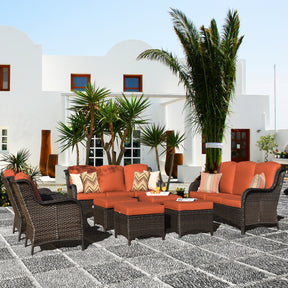 Ovios Outdoor Furniture 8-Piece with Cushions Kenard Curved Handrest