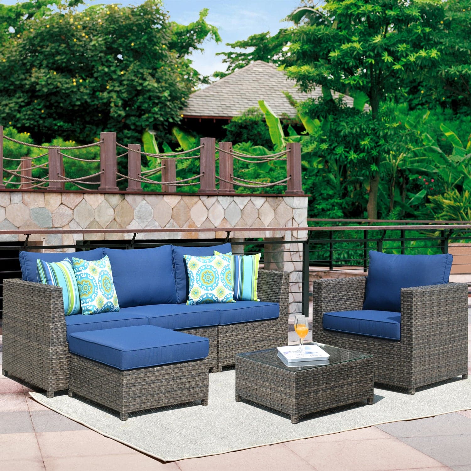 Ovios Patio Furniture Set Bigger Size 6-Piece, King Series, Fully Assembled