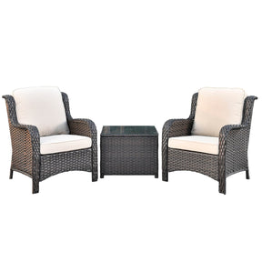 Ovios Outdoor Furniture 3-Piece with Table Kenard Curved Handrest