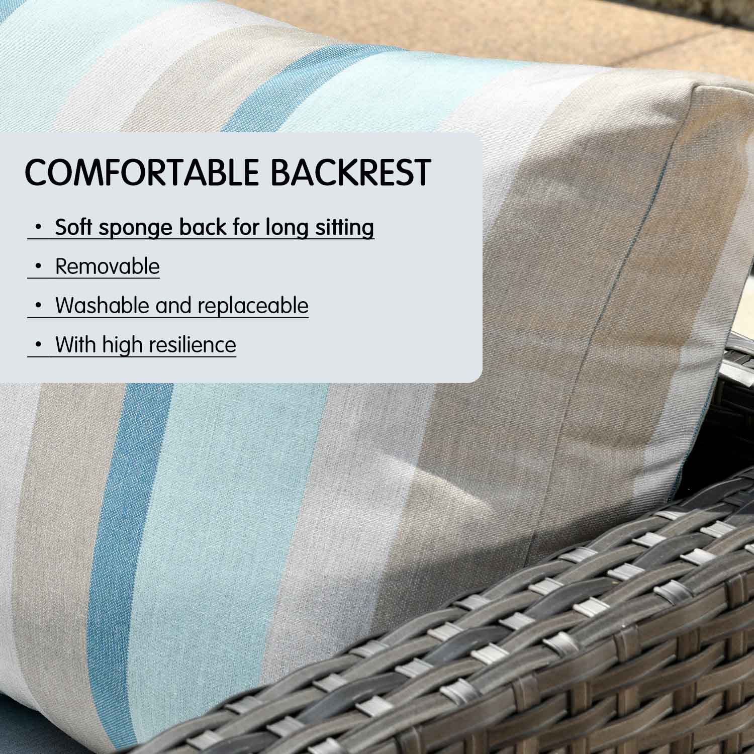 Ovios Patio Furniture Set Bigger Size 12-Piece with Grey Sunbrella, King Series, No Assembly Required