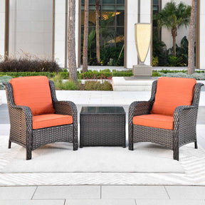 Ovios Outdoor Furniture 3-Piece with Table Kenard Curved Handrest