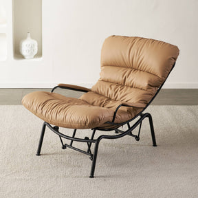 Ovios Rocking Chair PU with Ottoman, Metal Frame filled with Latex and Cotton