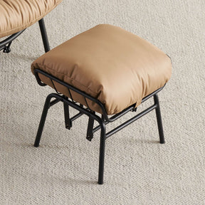 Ovios Rocking Chair PU with Ottoman, Metal Frame filled with Latex and Cotton