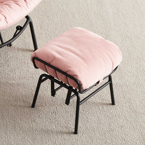 Ovios Rocking Chair Flannelette with Ottoman, Metal Frame filled with Latex and Cotton