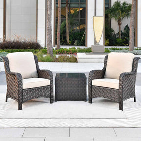 Ovios Outdoor Furniture 3-Piece with Table Kenard Curved Handrest