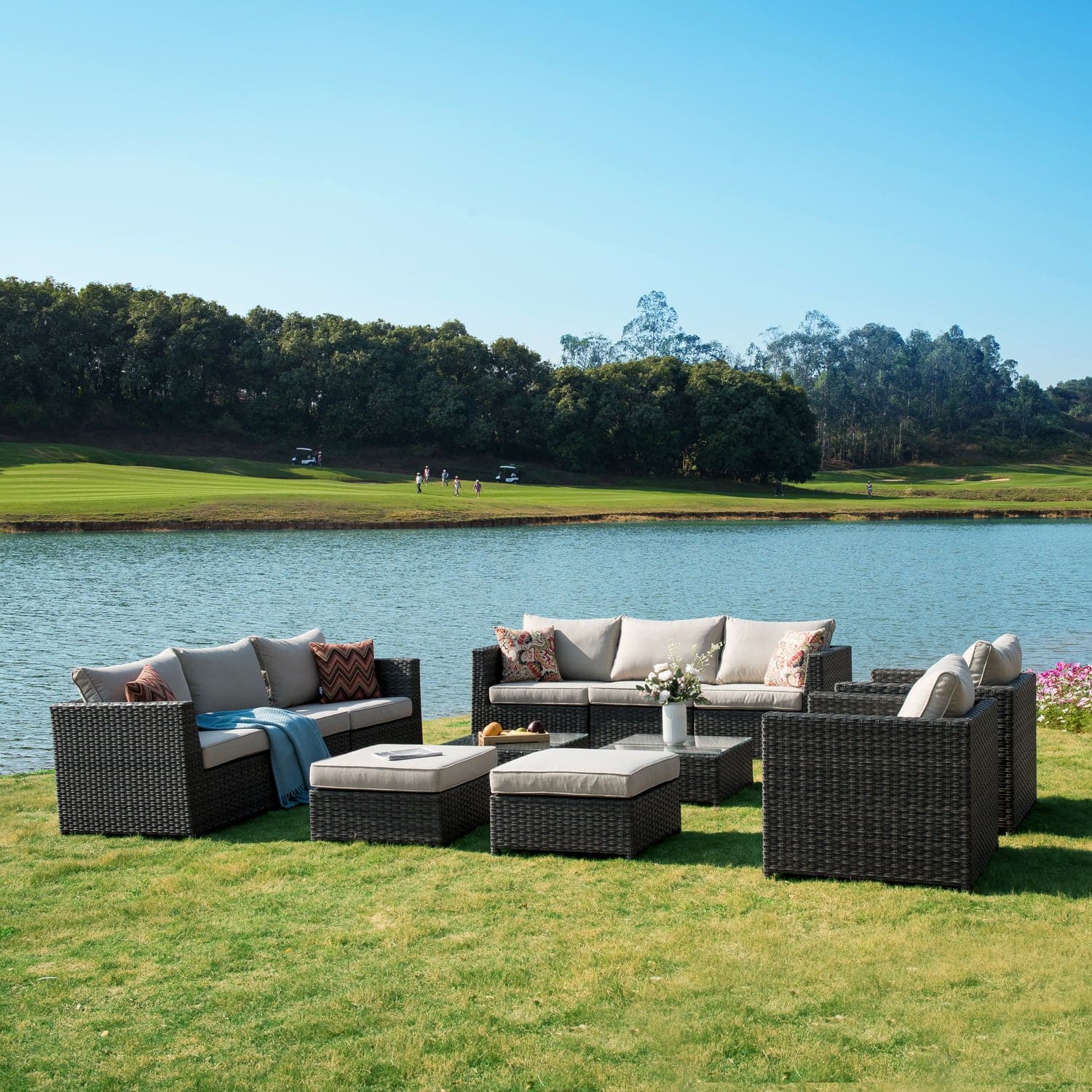 Ovios Patio Furniture Set Bigger Size 12-Piece, King Series, No Assembly Required