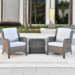 Ovios Outdoor Furniture 3-Piece with Table Kenard Curved Handrest