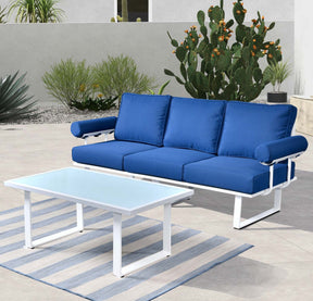 Ovios Patio Bistro Set Couch with Table, Aluminum Frame, 5'' Cushion