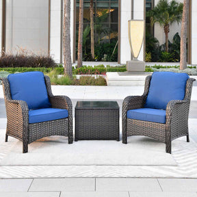 Ovios Outdoor Furniture 3-Piece with Table Kenard Curved Handrest